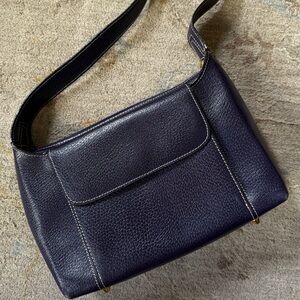 Vintage Tusk Purple Pebbled Leather Shoulder Bag